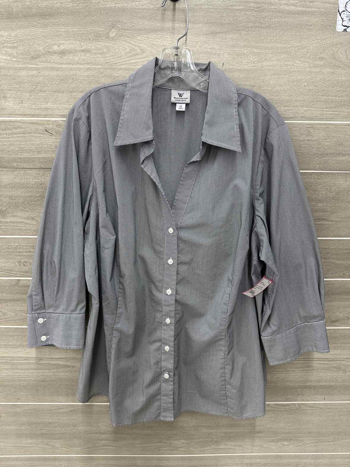 Worthington Size 3X Navy Plus Shirt