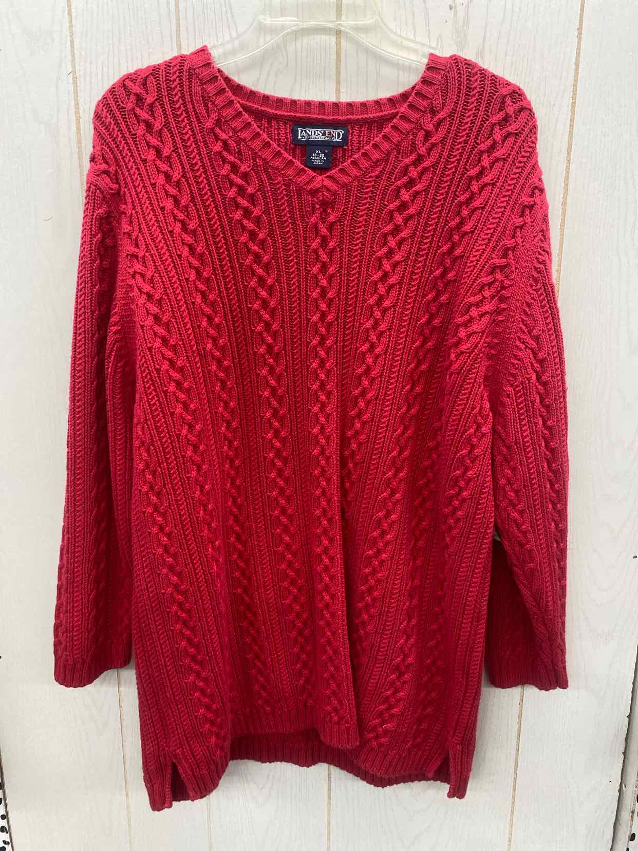 Lands End Red Womens Size 18 Sweater
