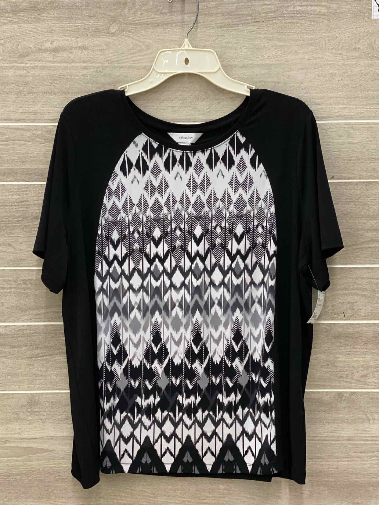 CJ Banks Black Womens Size 1X Shirt
