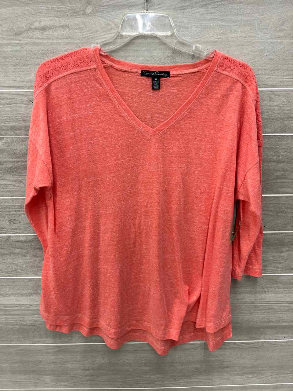 French Laundry Size 1X Coral Plus Shirt