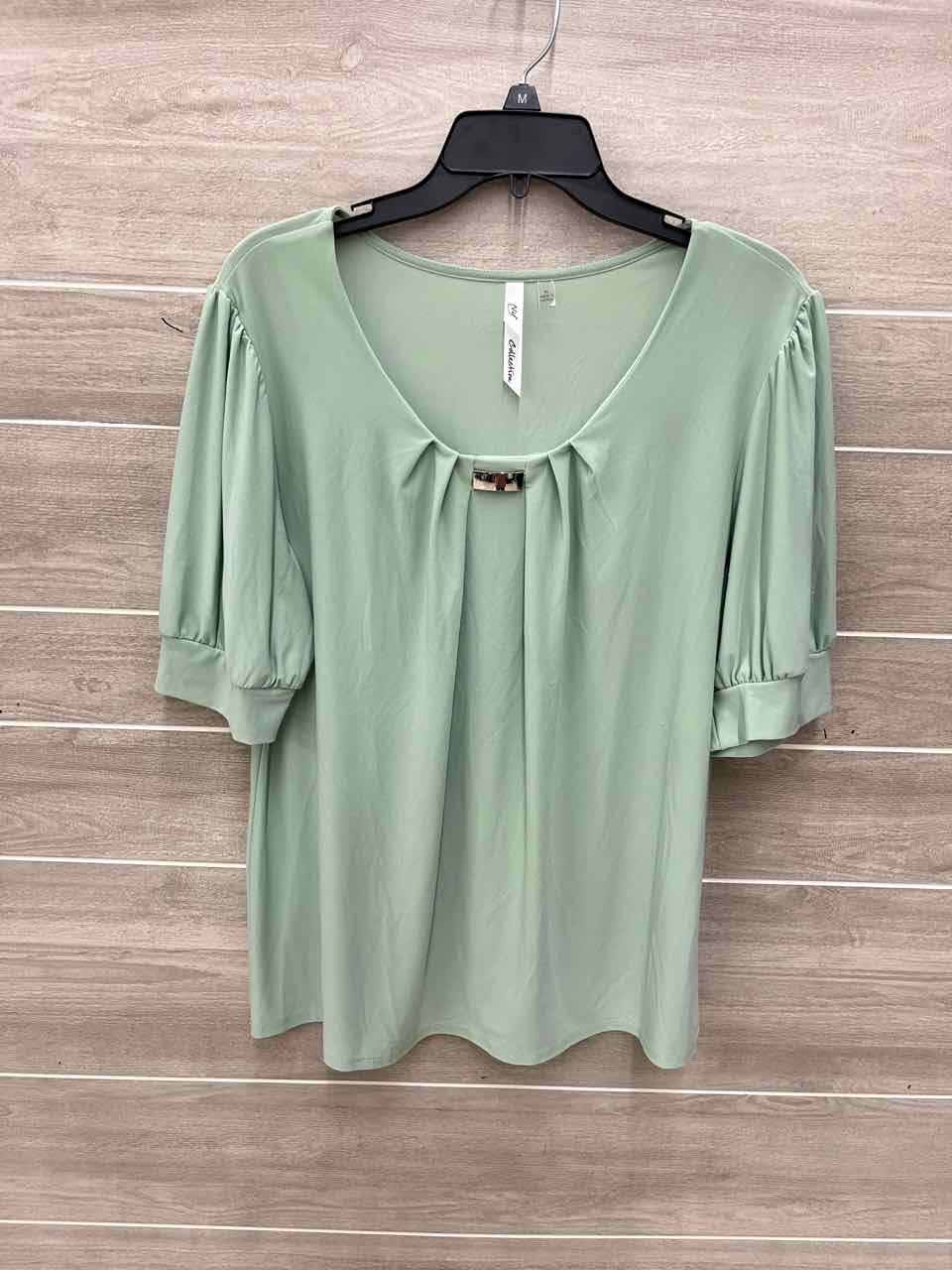 NY Collection Green Womens Women Size XL Shirt