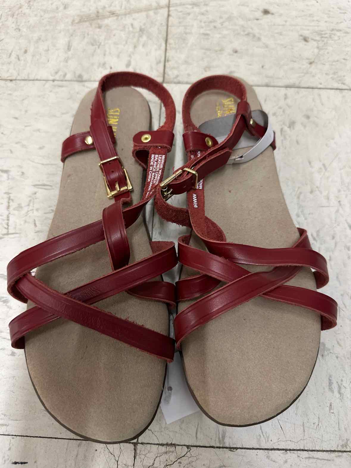 BASS US Shoe Size 9.5WW Red Womens Sandals