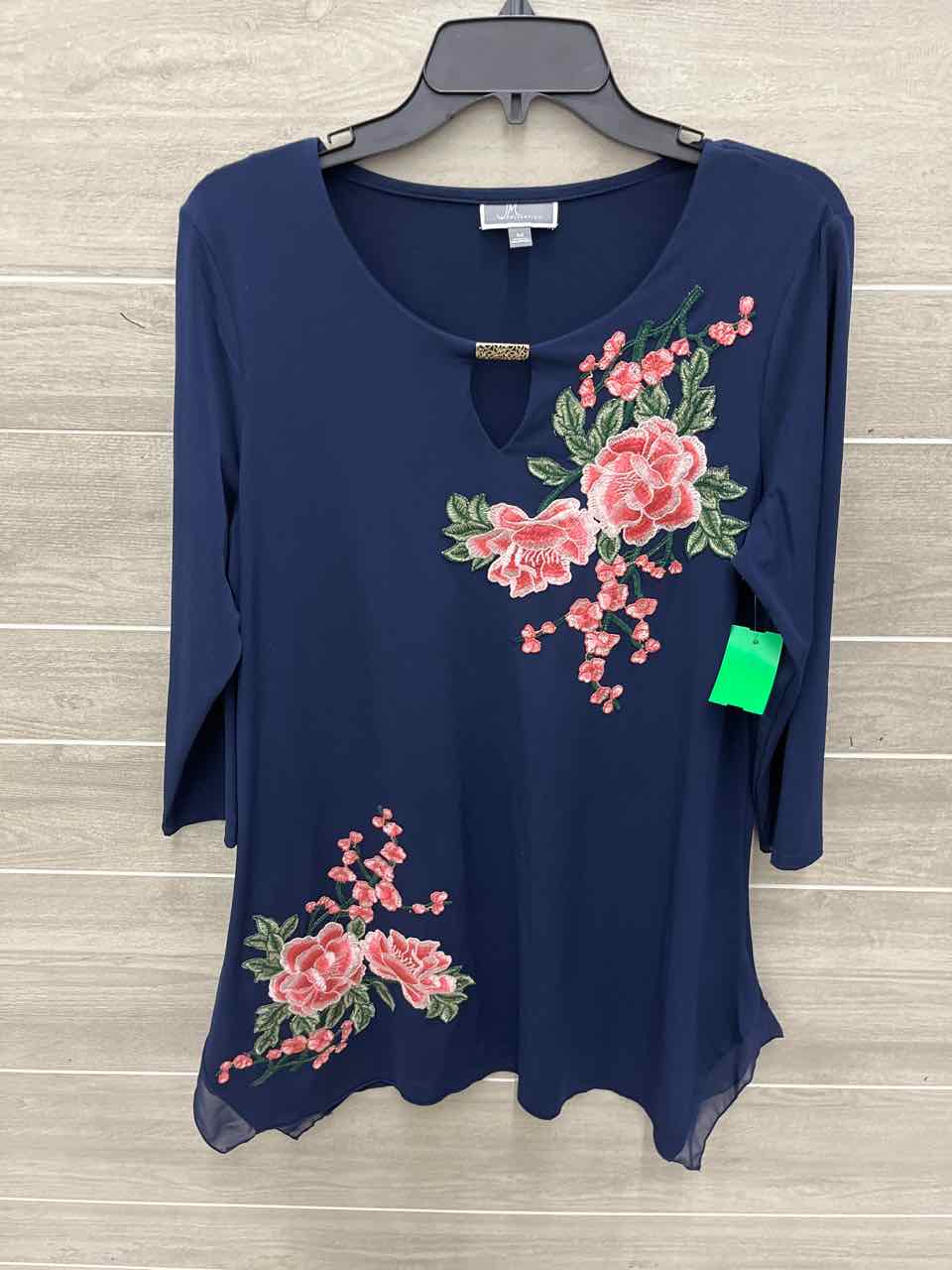 JM Collection Size M Blue Womens Shirt