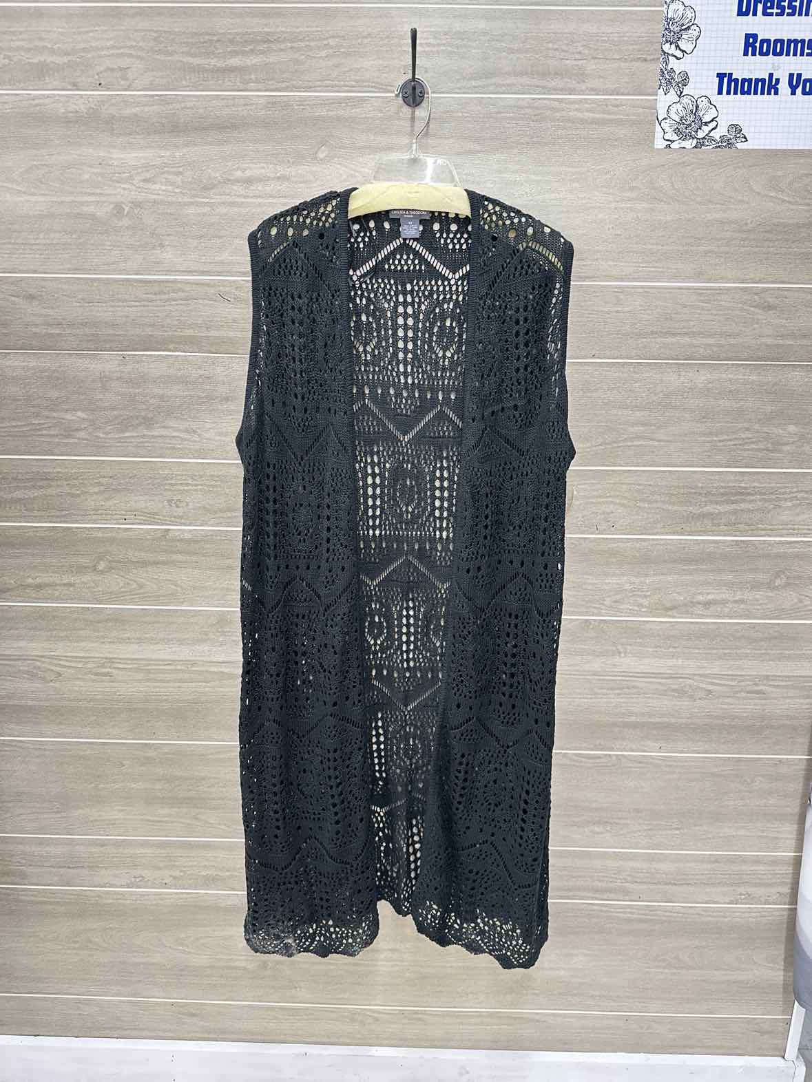 Chelsea & Theodore Black Womens Women Size 3X Vest