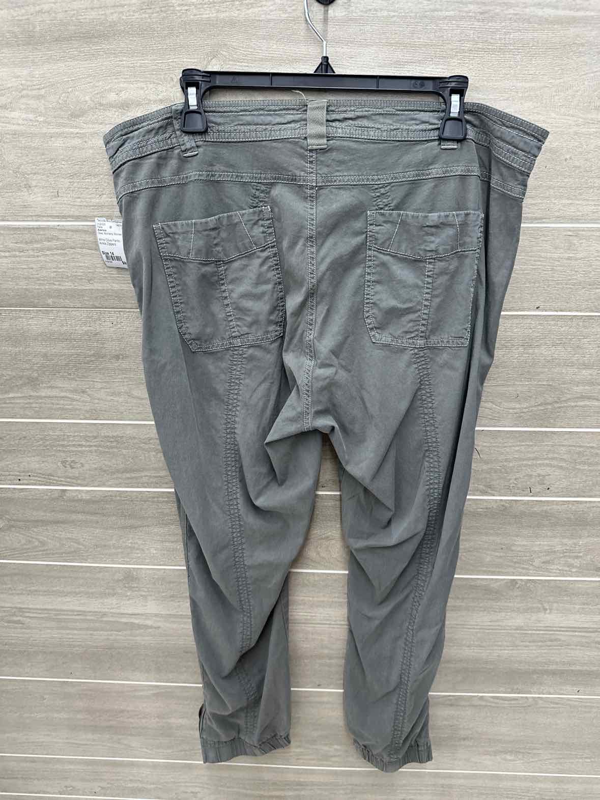 Aventura Size 14 Olive Womens Pants
