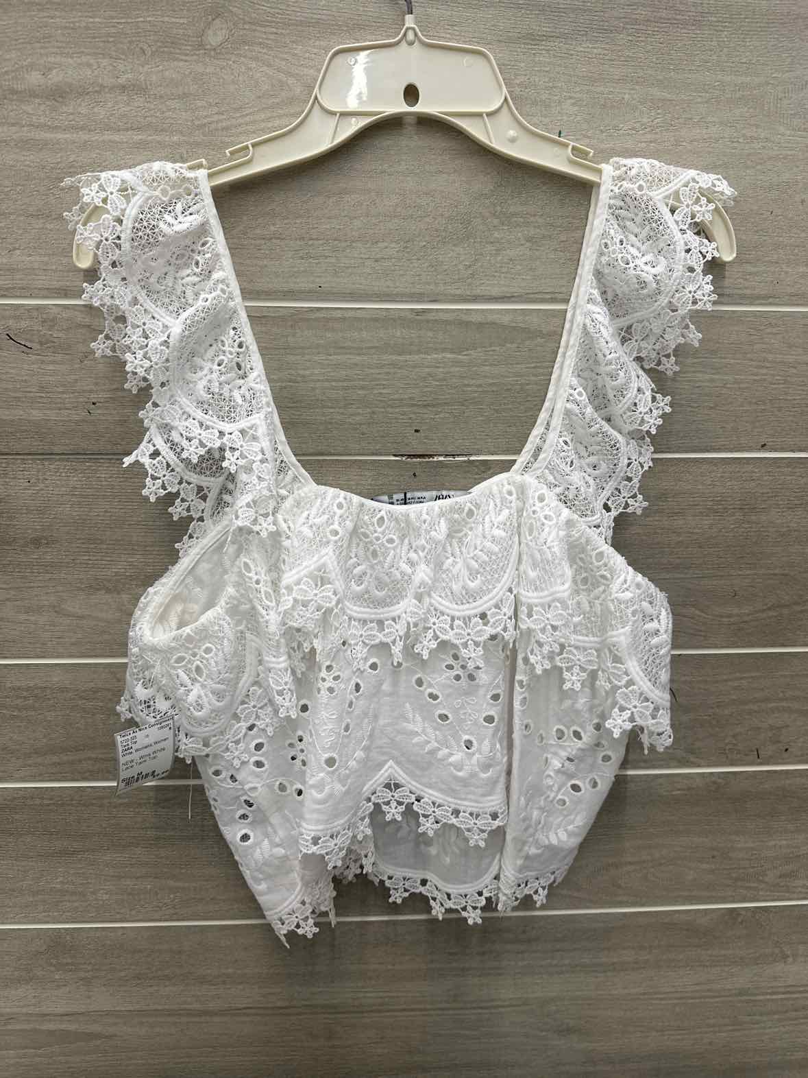 ZARA Size M White Womens Tank Top
