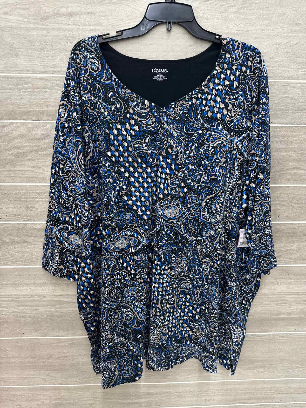 Liz & Me Blue Womens Size 26/28W Shirt