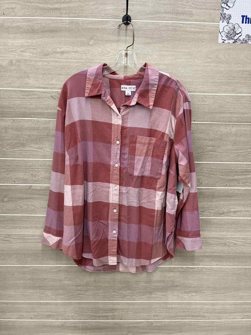 Ava & Viv Pink Womens Women Size XXL Shirt