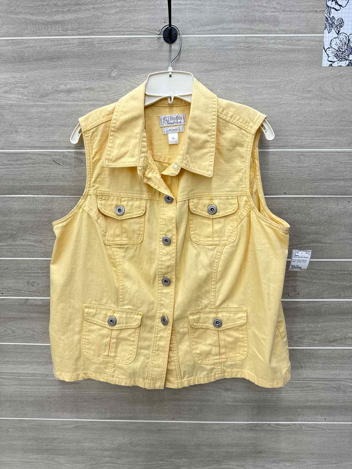CJ Banks Yellow Womens Women Size 1X Vest