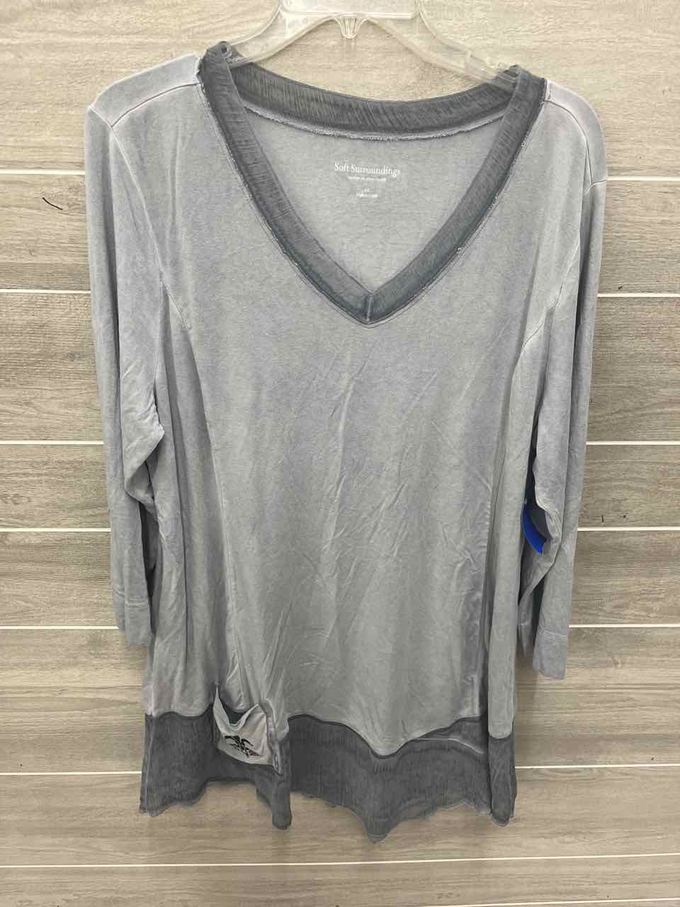 Soft Surroundings Size 1X Gray Plus Shirt