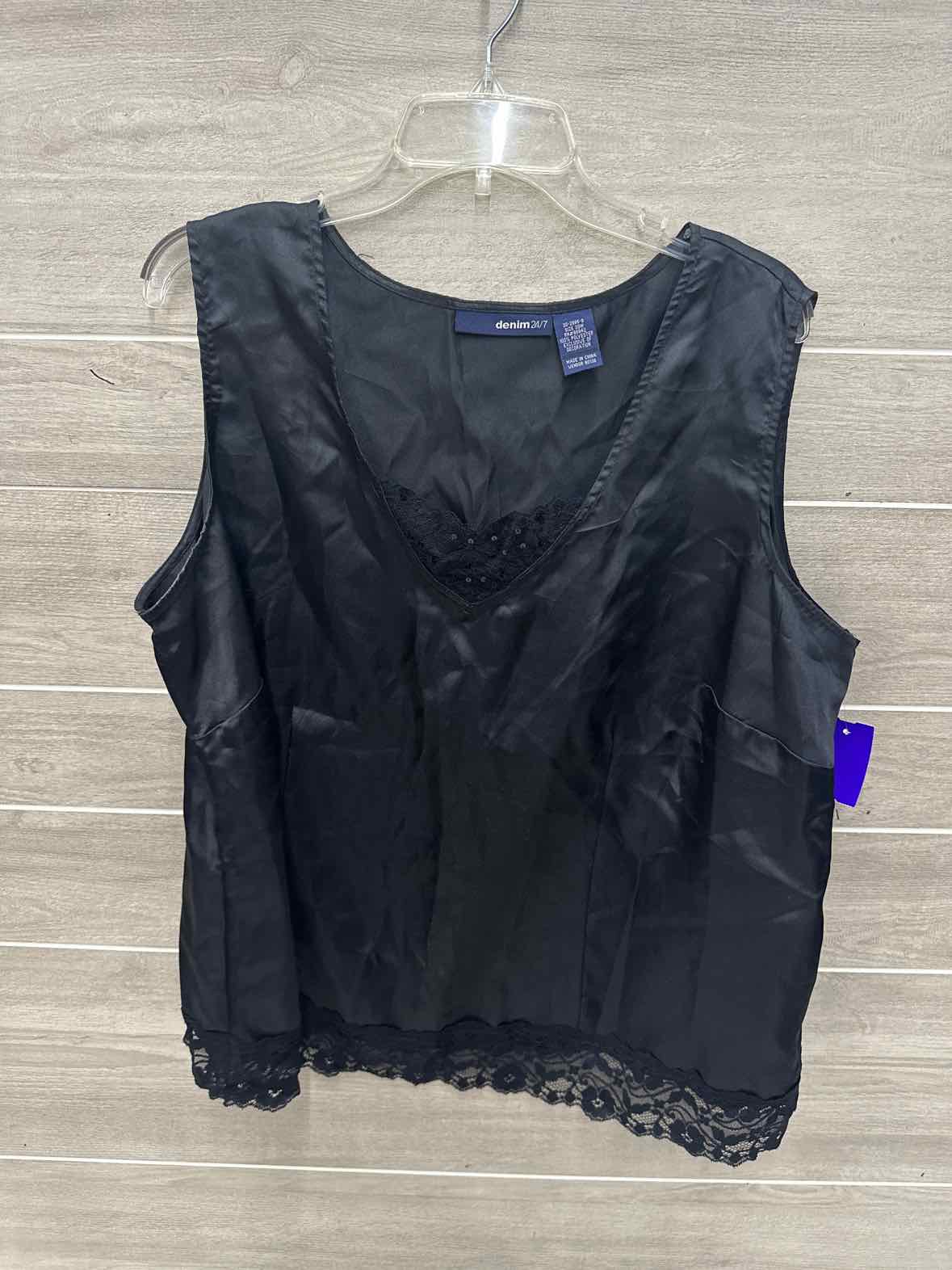 Denim 24/7 Size 20W Black Plus Tank Top
