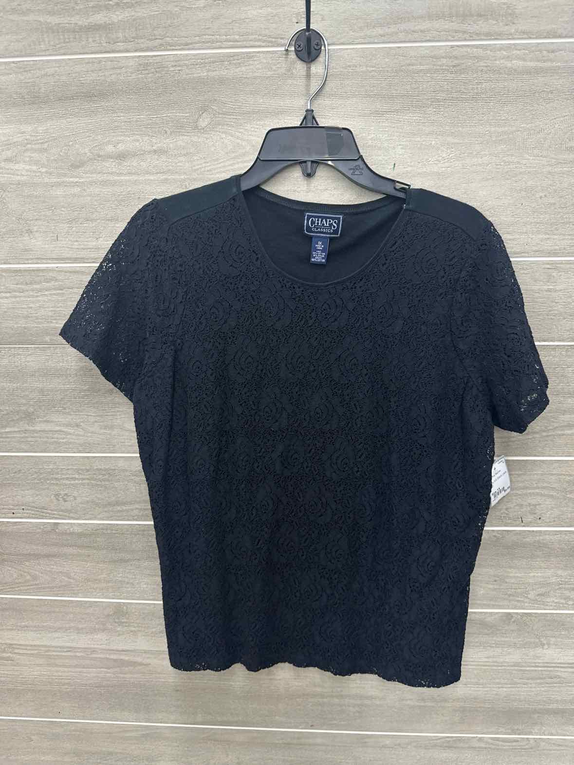 Chaps Size 1X Black Plus Shirt