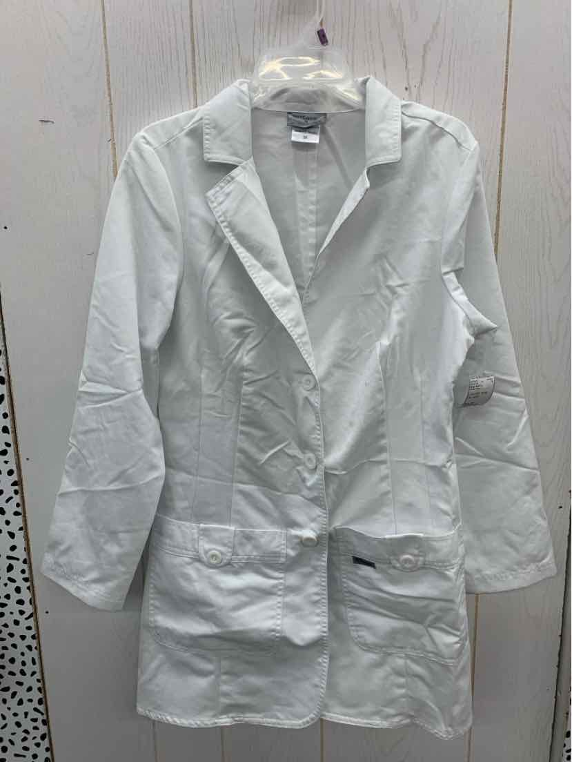 Greys Anatomy White Womens Size M Scrub Top