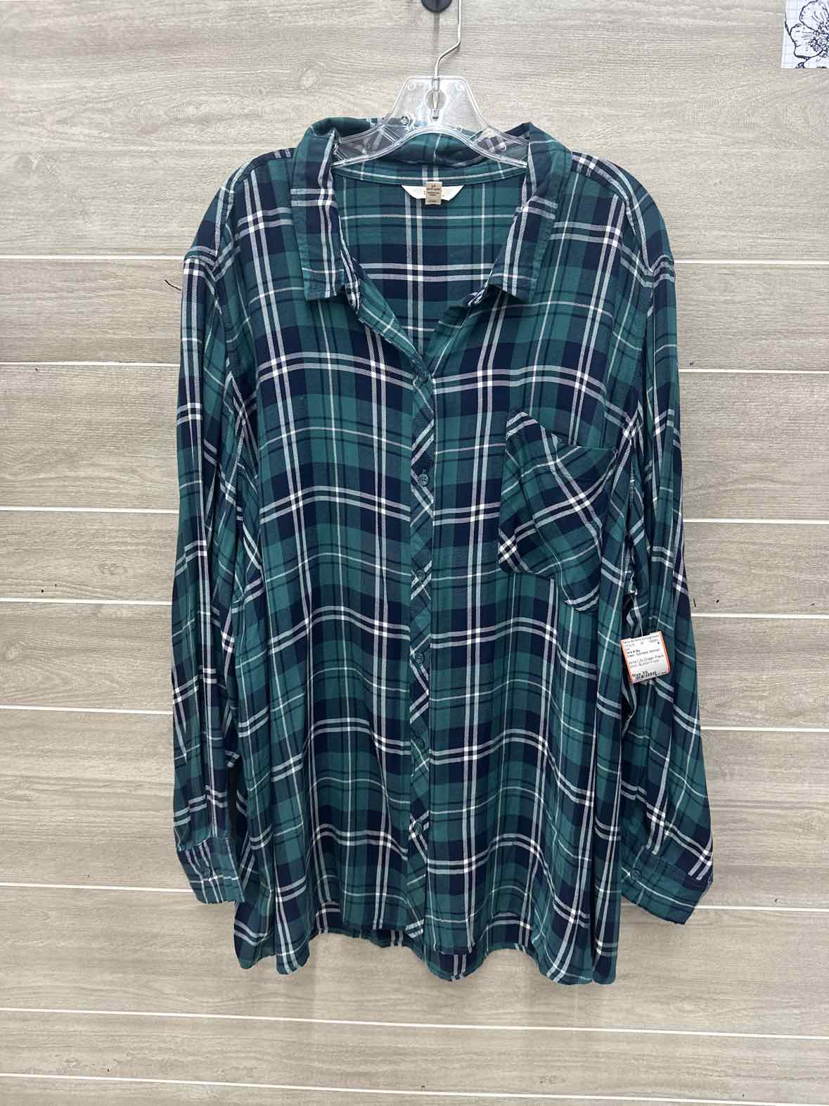 Terra & Sky Green Womens Women Size 5X Shirt