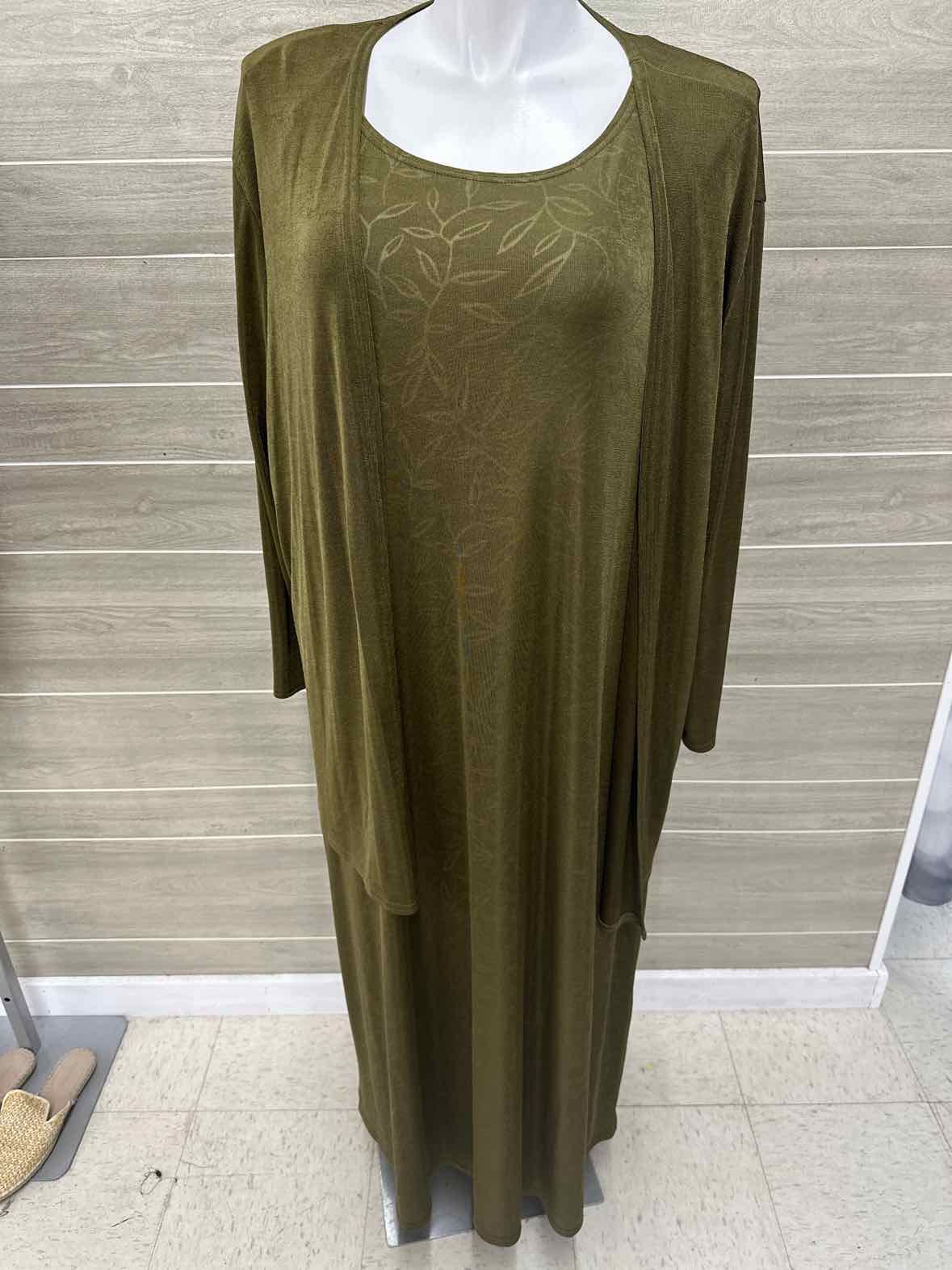 Kathie Lee Olive Womens Women Size 22/24W Dress