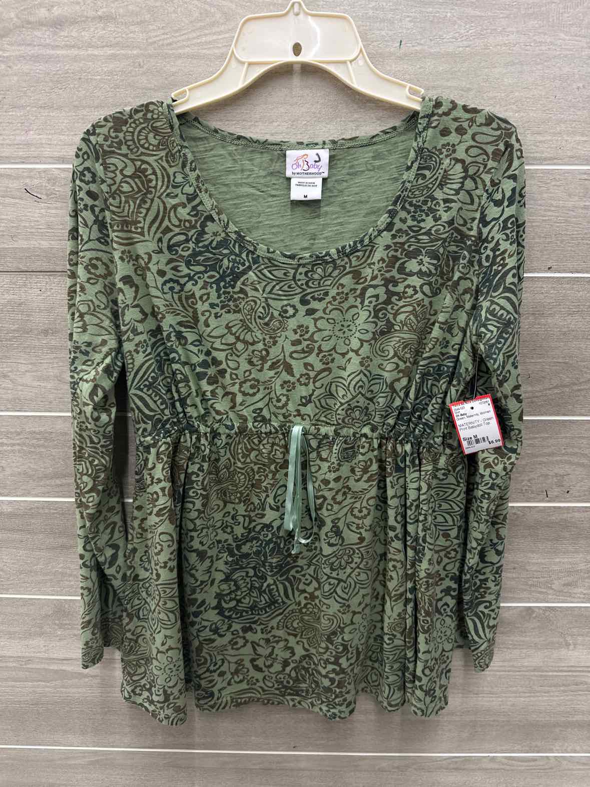 Oh Baby Size M Green Maternity Shirt