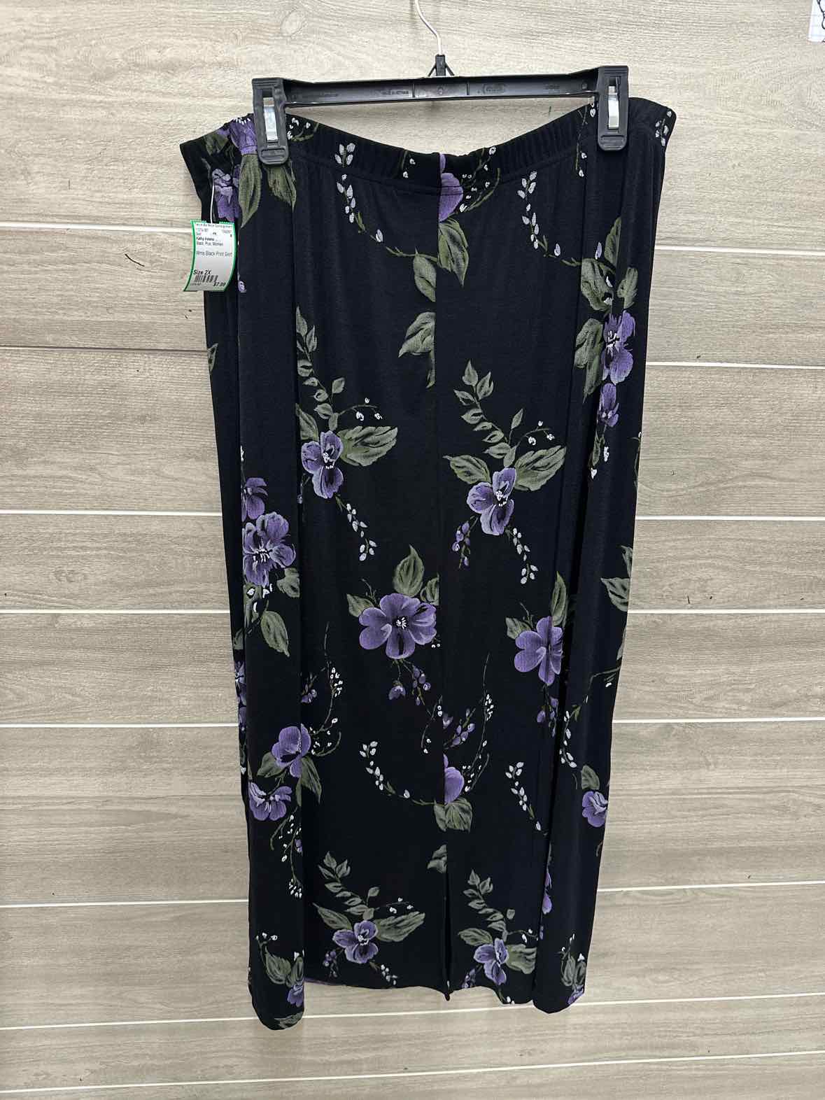 Kathy Ireland Size 2X Black Plus Skirt