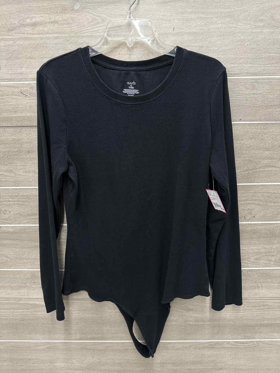 Nuuds Size XL Black Womens Bodysuit