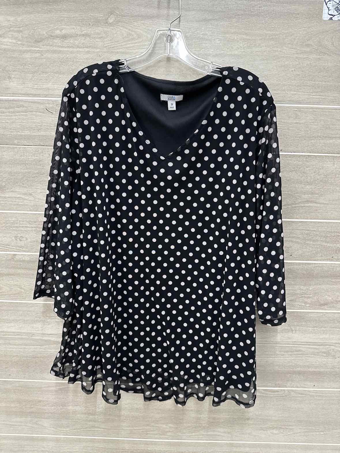 Croft & Barrow Size 3X Black Plus Shirt