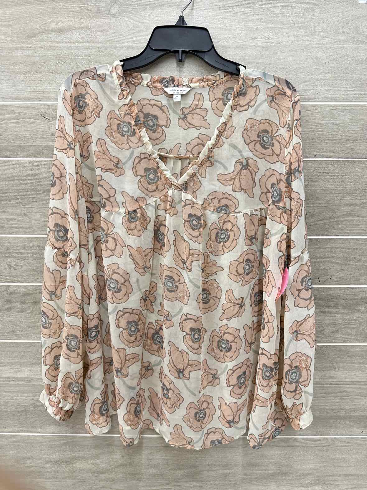 Lucky Size 2X Beige Plus Shirt