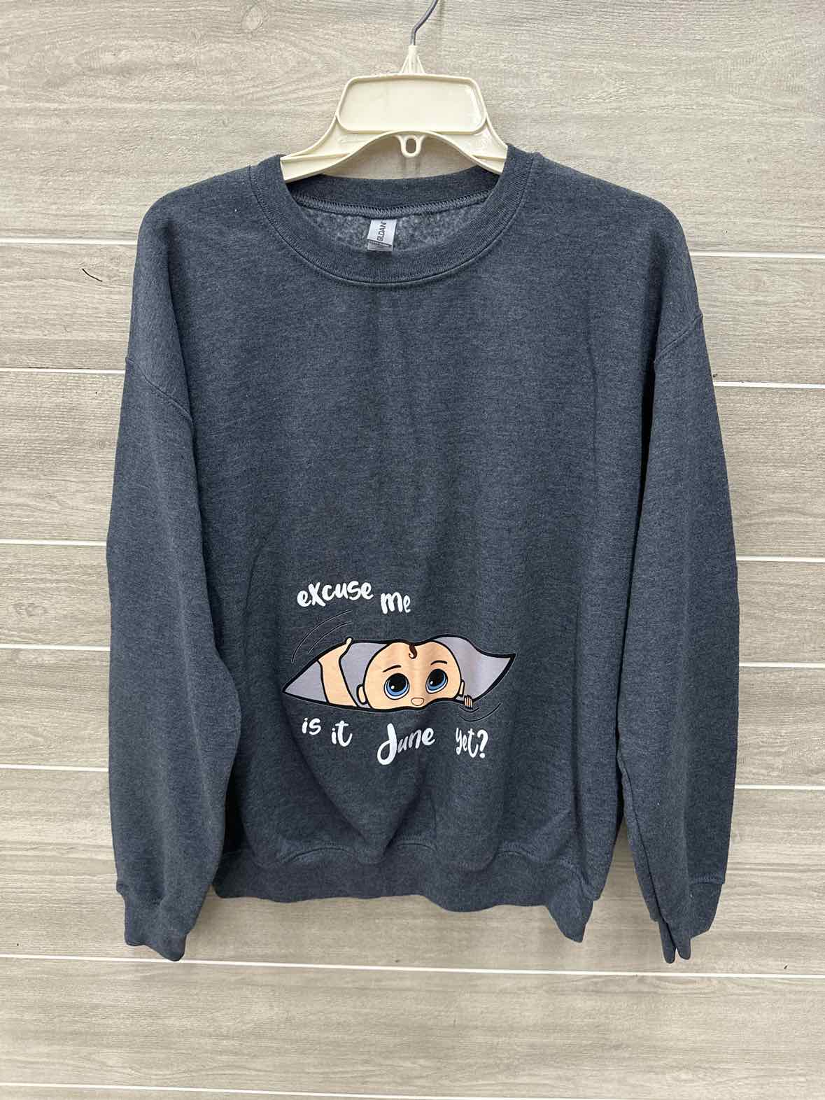 Size M Gray Maternity Sweatshirt