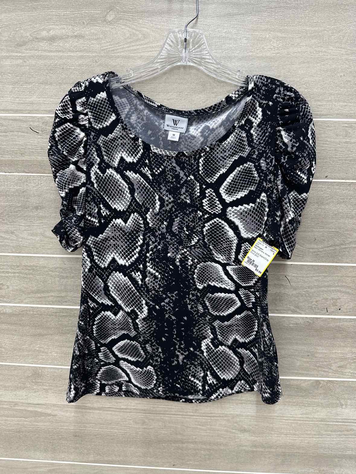 Worthington Black Womens Women Size M Shirt