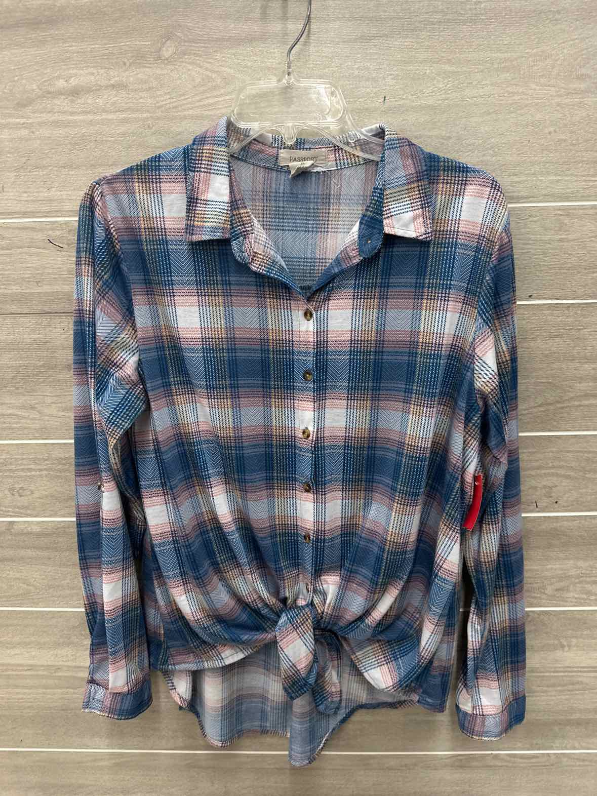Passport Size XL Blue Womens Shirt