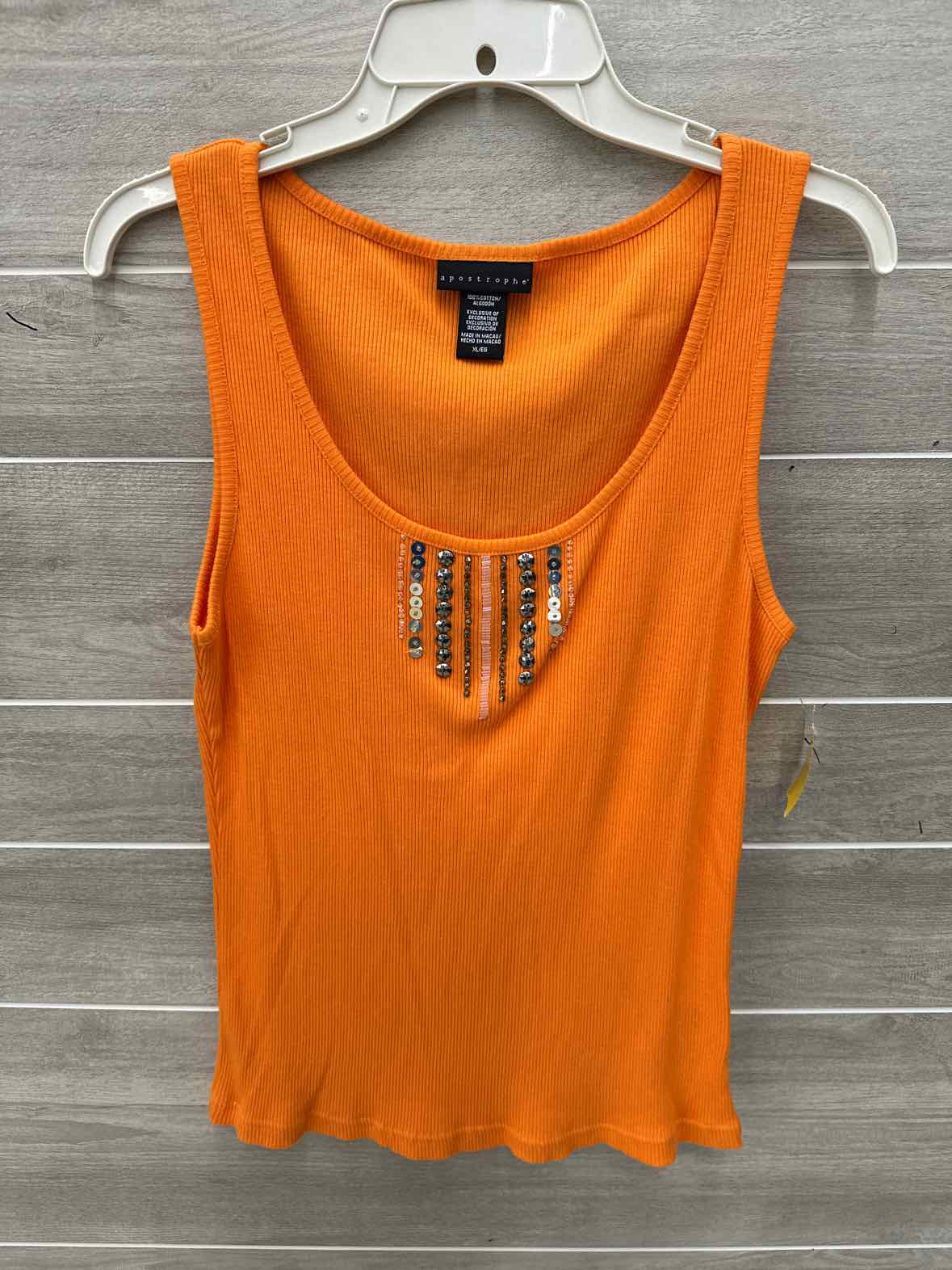 Apostrophe Orange Junior Size XL Tank Top