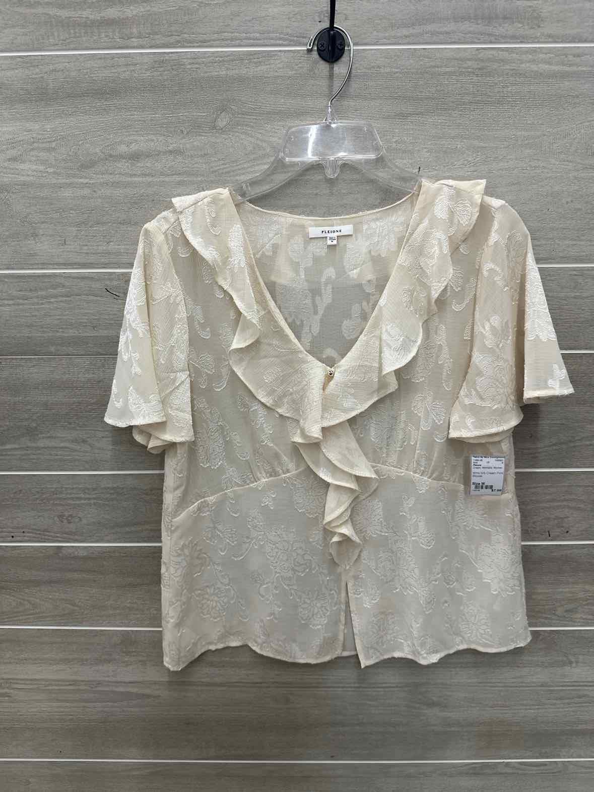 Pleione Size M Cream Womens Shirt