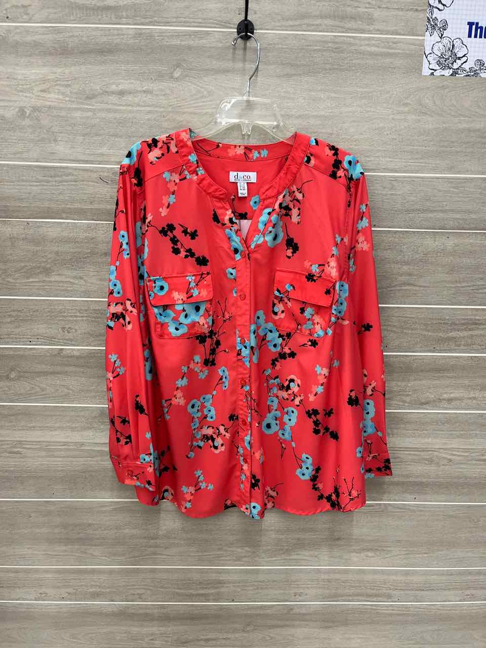 D & Co Size 2X Coral Plus Shirt