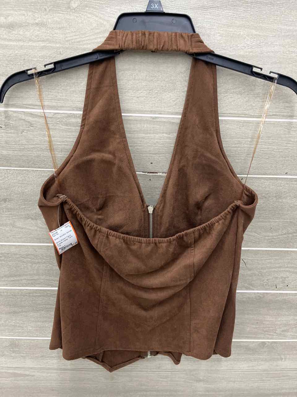 Brown Womens Women Size L Tank Top