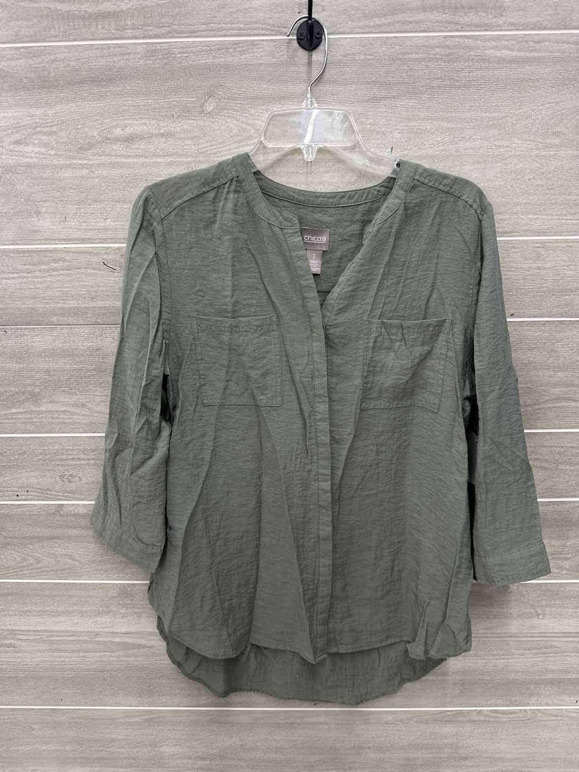 Chico's Size M Olive Womens Shirt