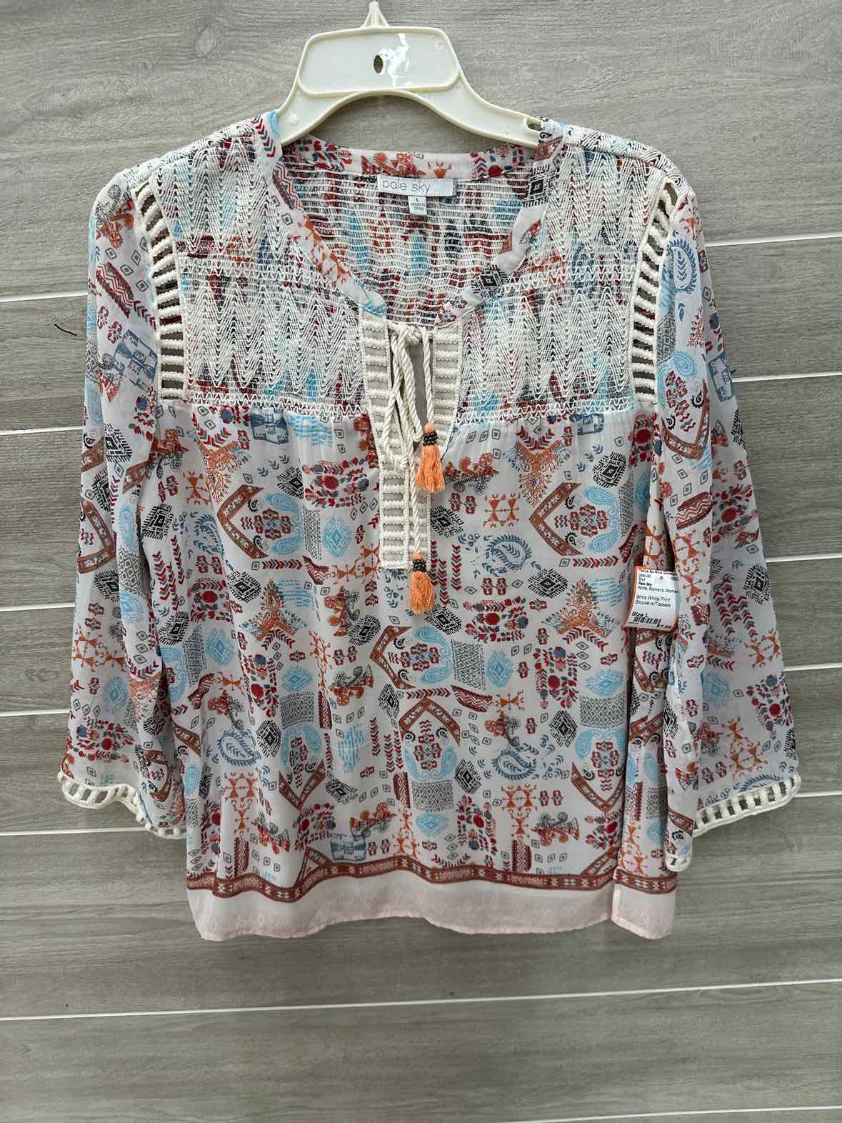 Pale Sky White Womens Women Size L Shirt
