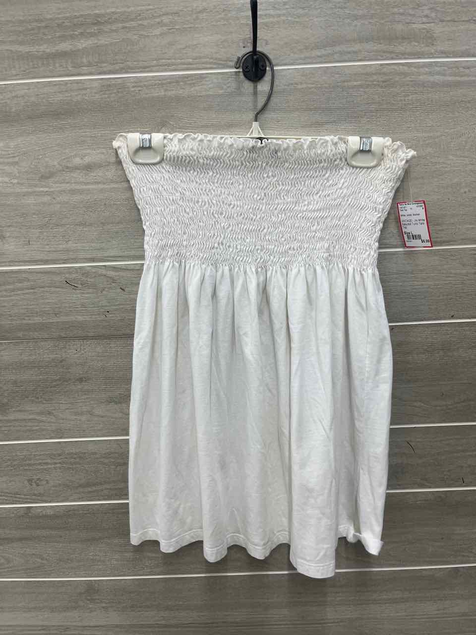 Size L White Junior Tank Top