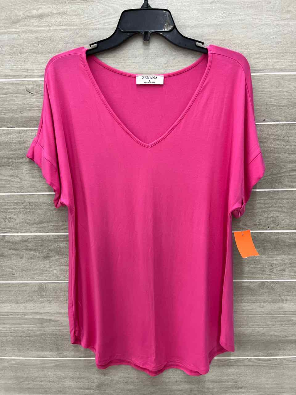Zenana Pink Womens Women Size L Shirt