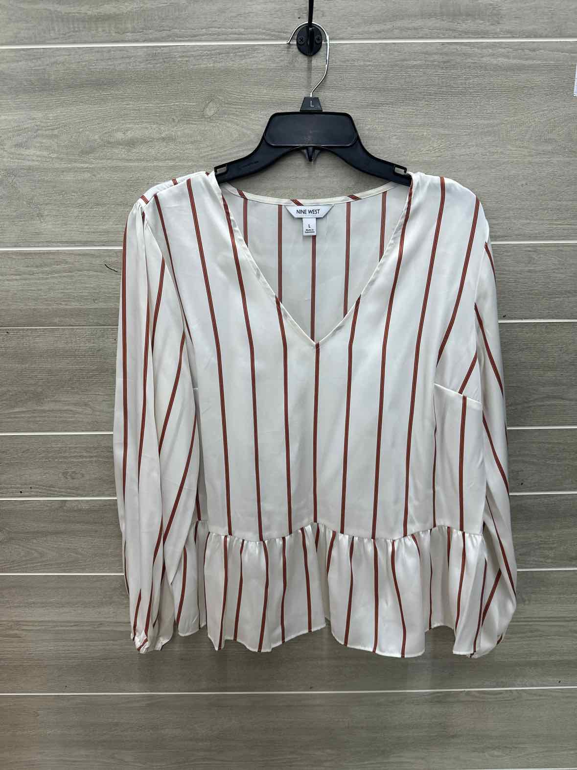 Nine West Size L Cream Womens Shirt