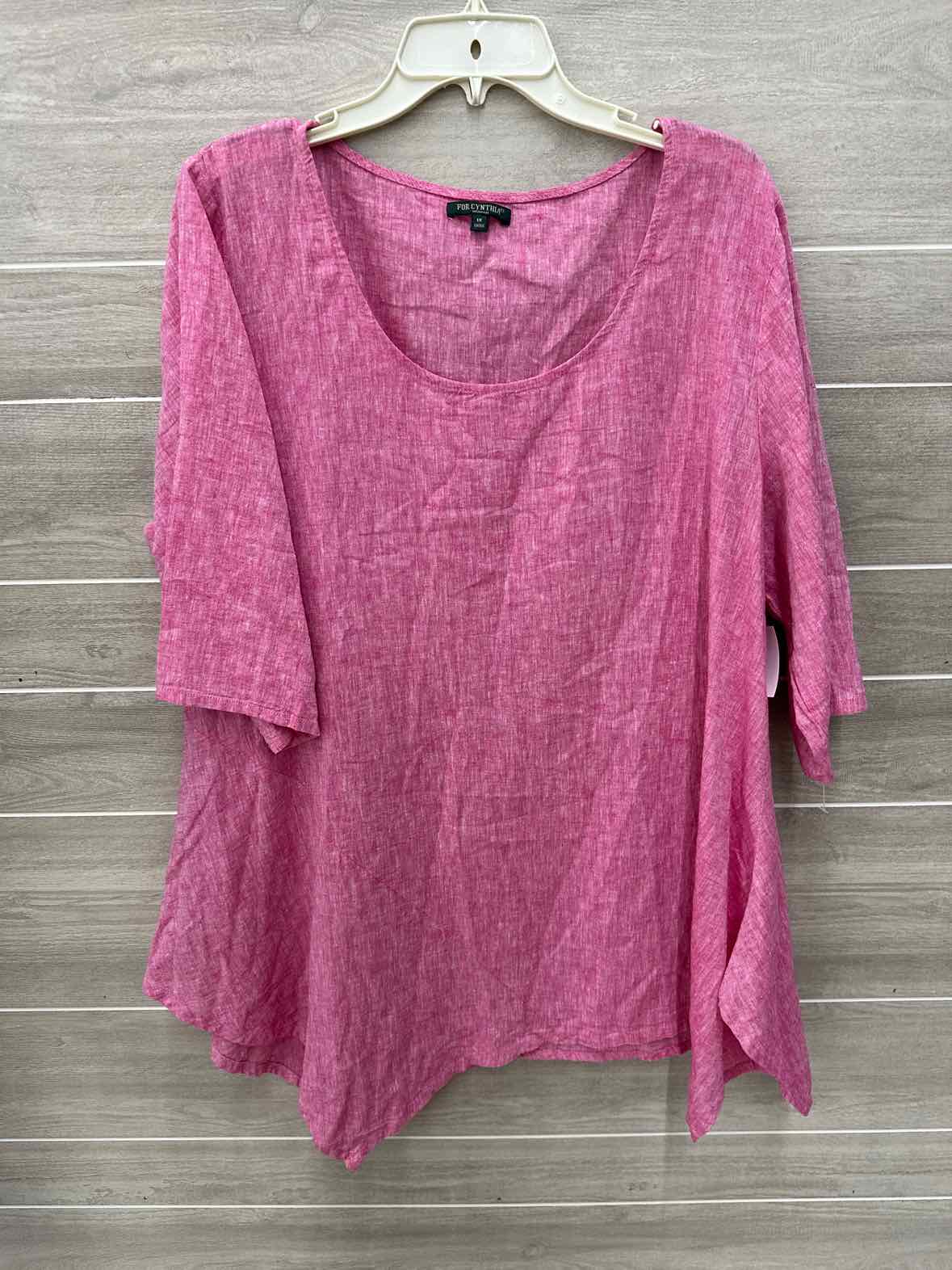 For Cynthia Pink Womens Size 1X Shirt