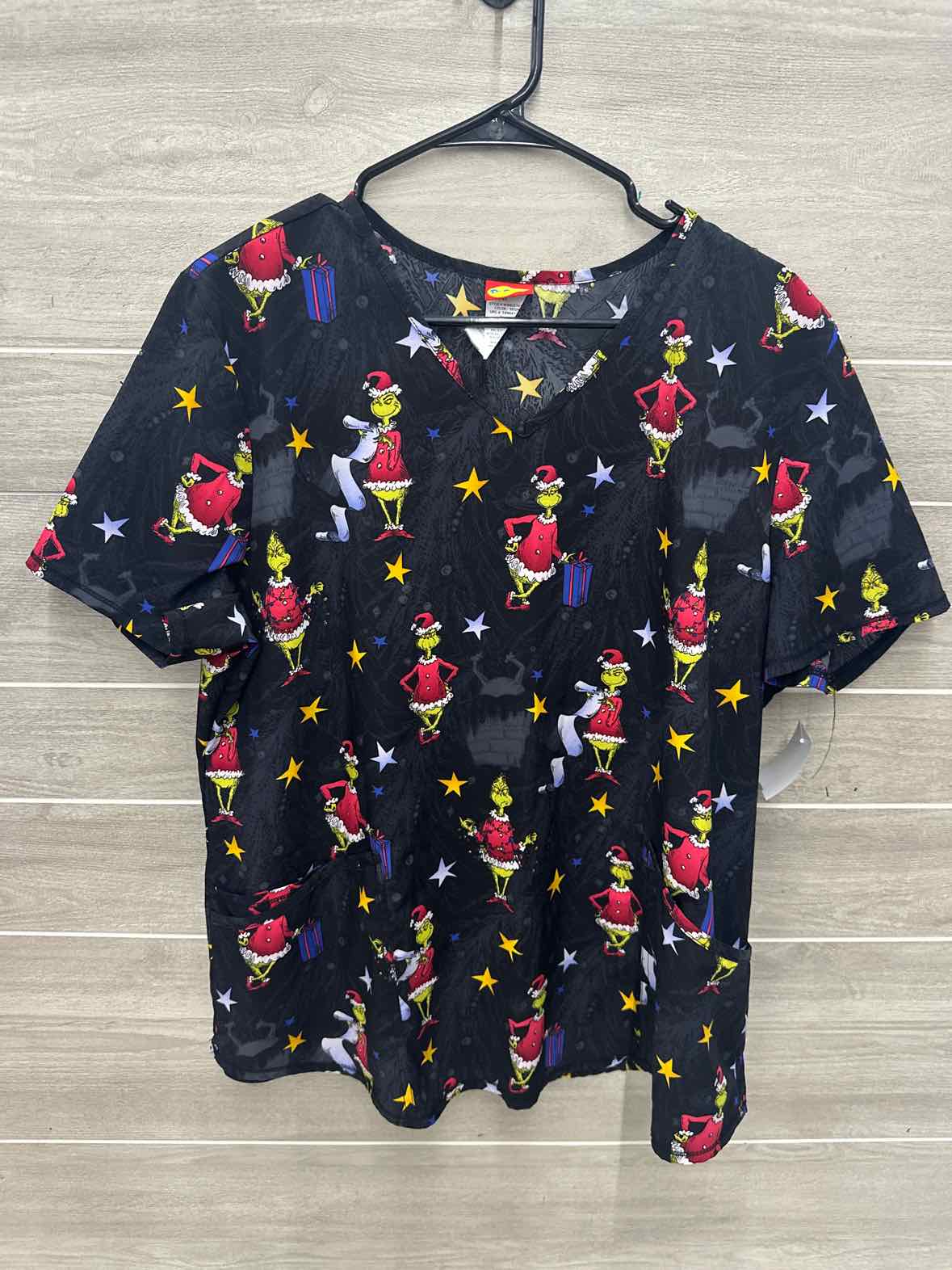 Dr. Seuss Size XL Black Womens Scrub Top