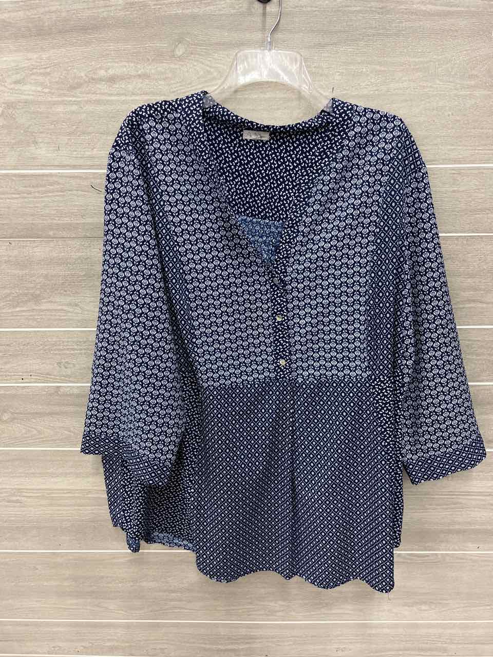 Antilia Femme Size 3X Blue Plus Shirt