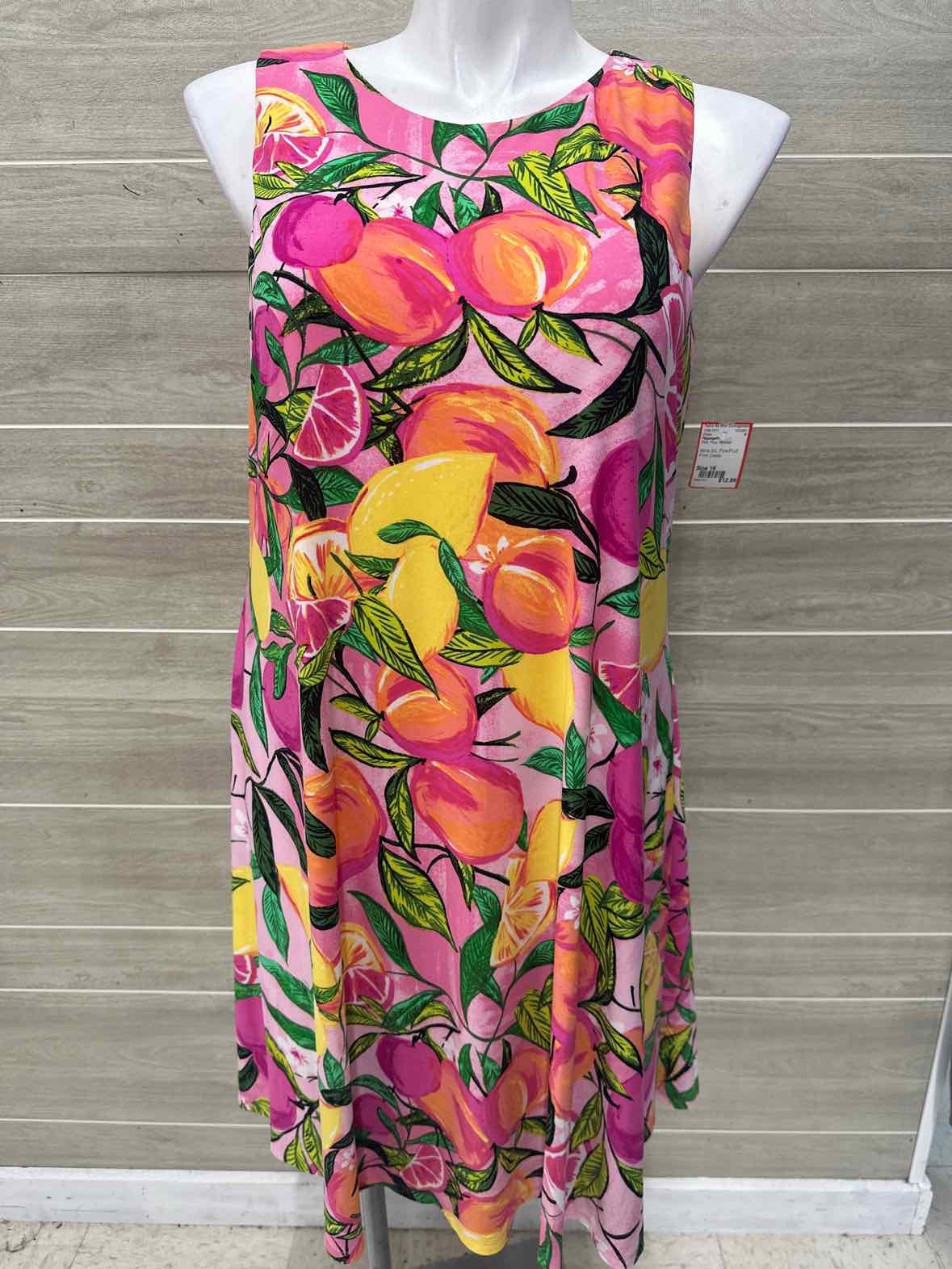 Pappagallo Size 16 Pink Plus Dress