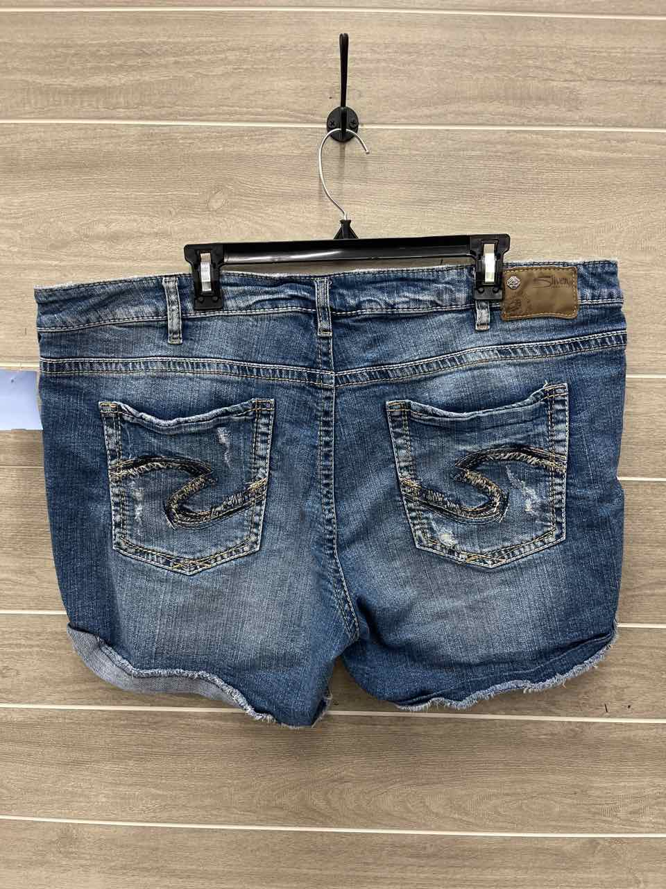 Silver Size 22 Blue Plus Shorts