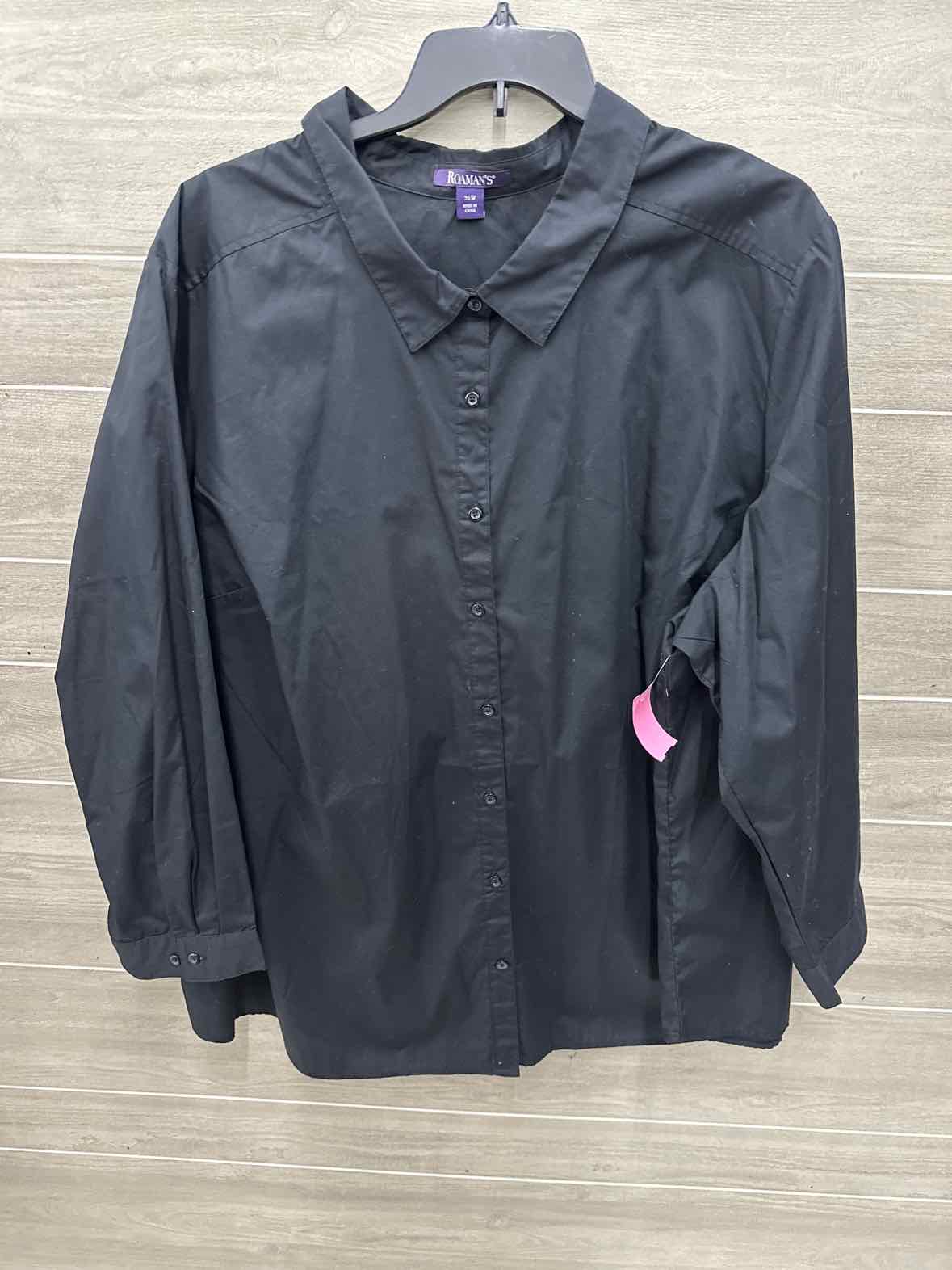Roamans Size 5X Black Plus Shirt