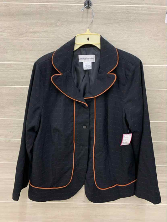 Jessica London Black Womens Size 18W Blazer