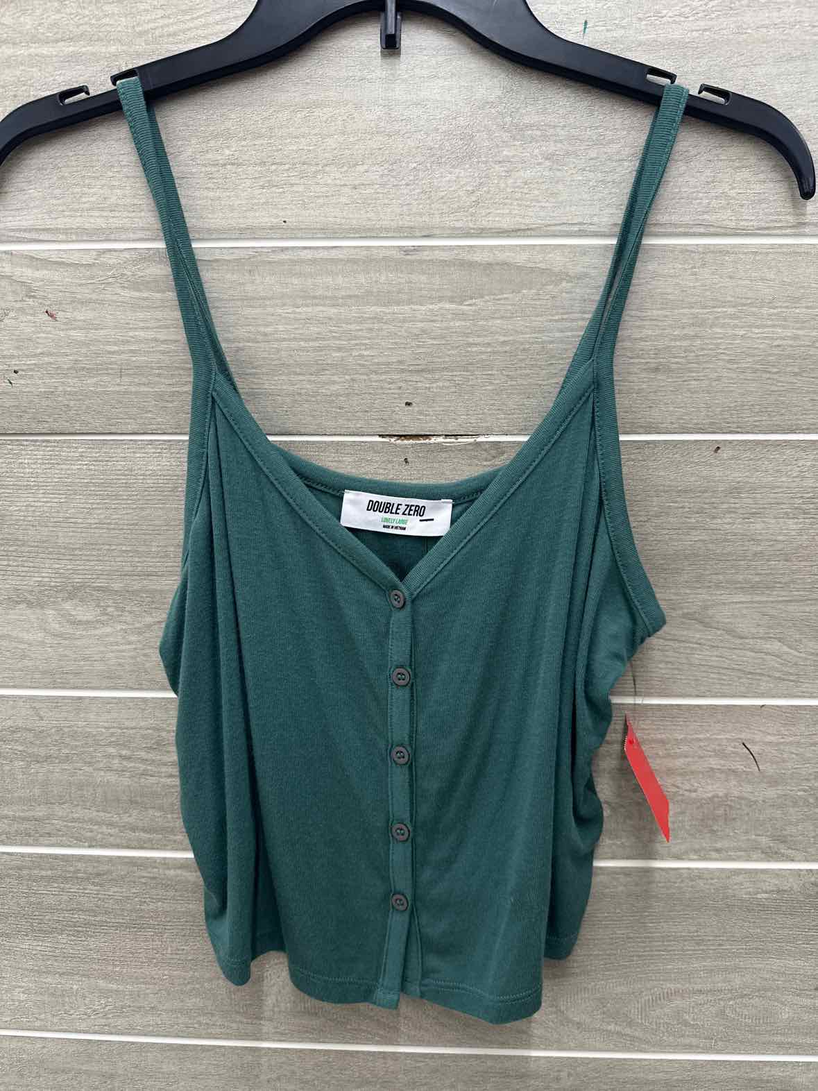 Double Zero Size L Green Junior Tank Top
