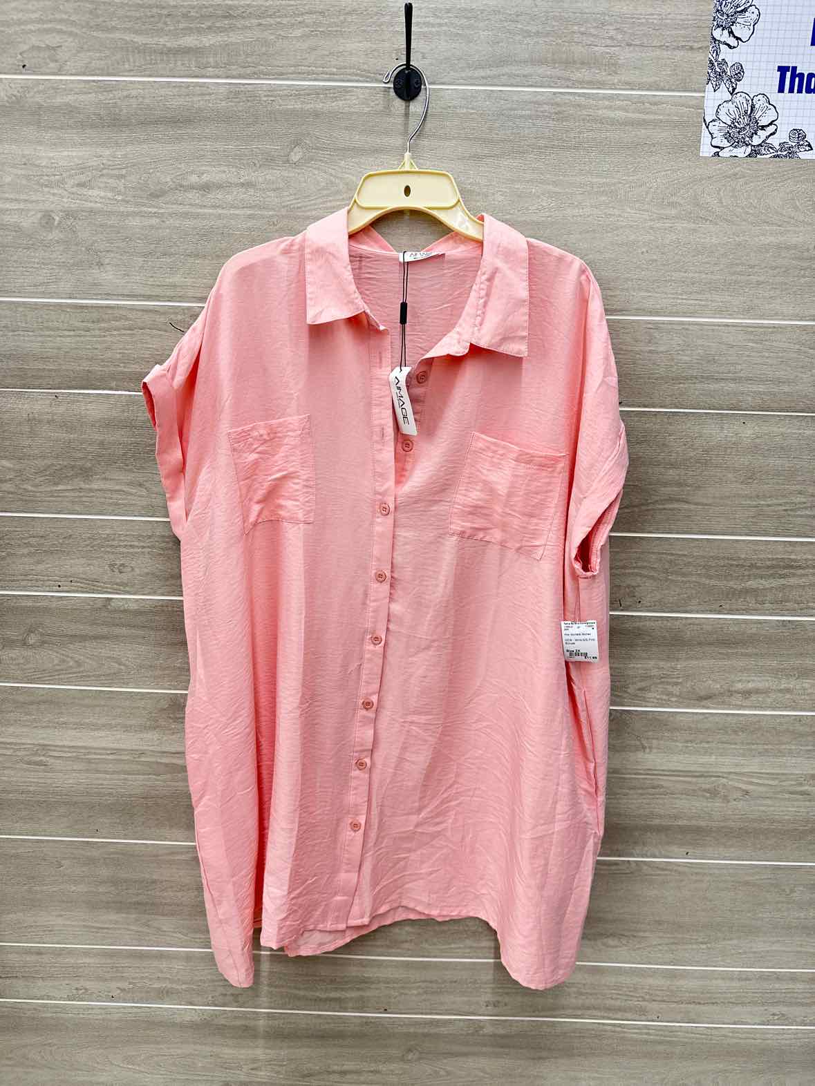 Pink Womens Women Size 2X Shirt