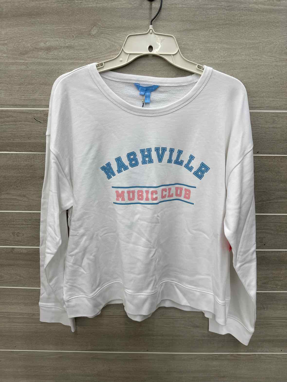 Draper & James White Womens Women Size XL Sweatshirt