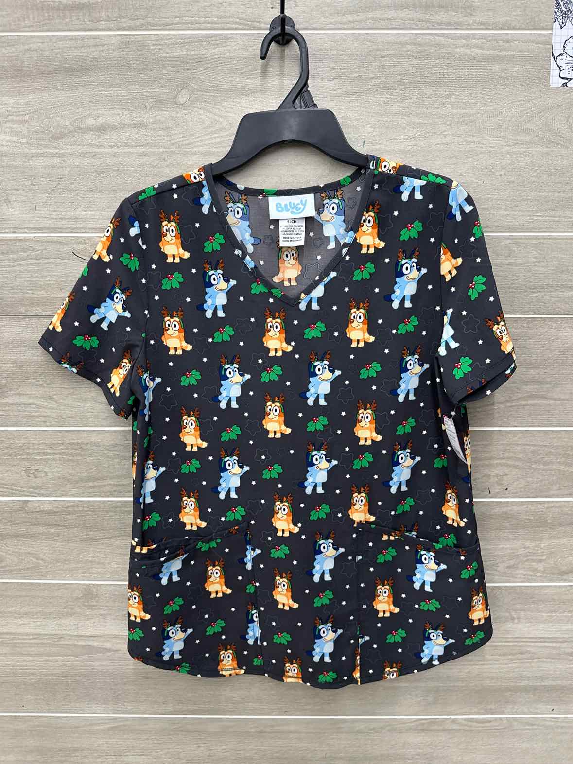 Size S Black Womens Scrub Top