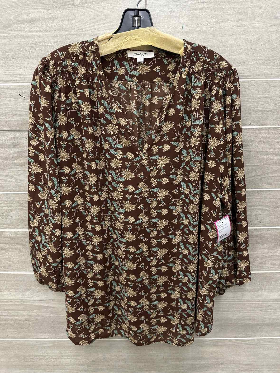Monday Fun Size 1X Brown Plus Shirt