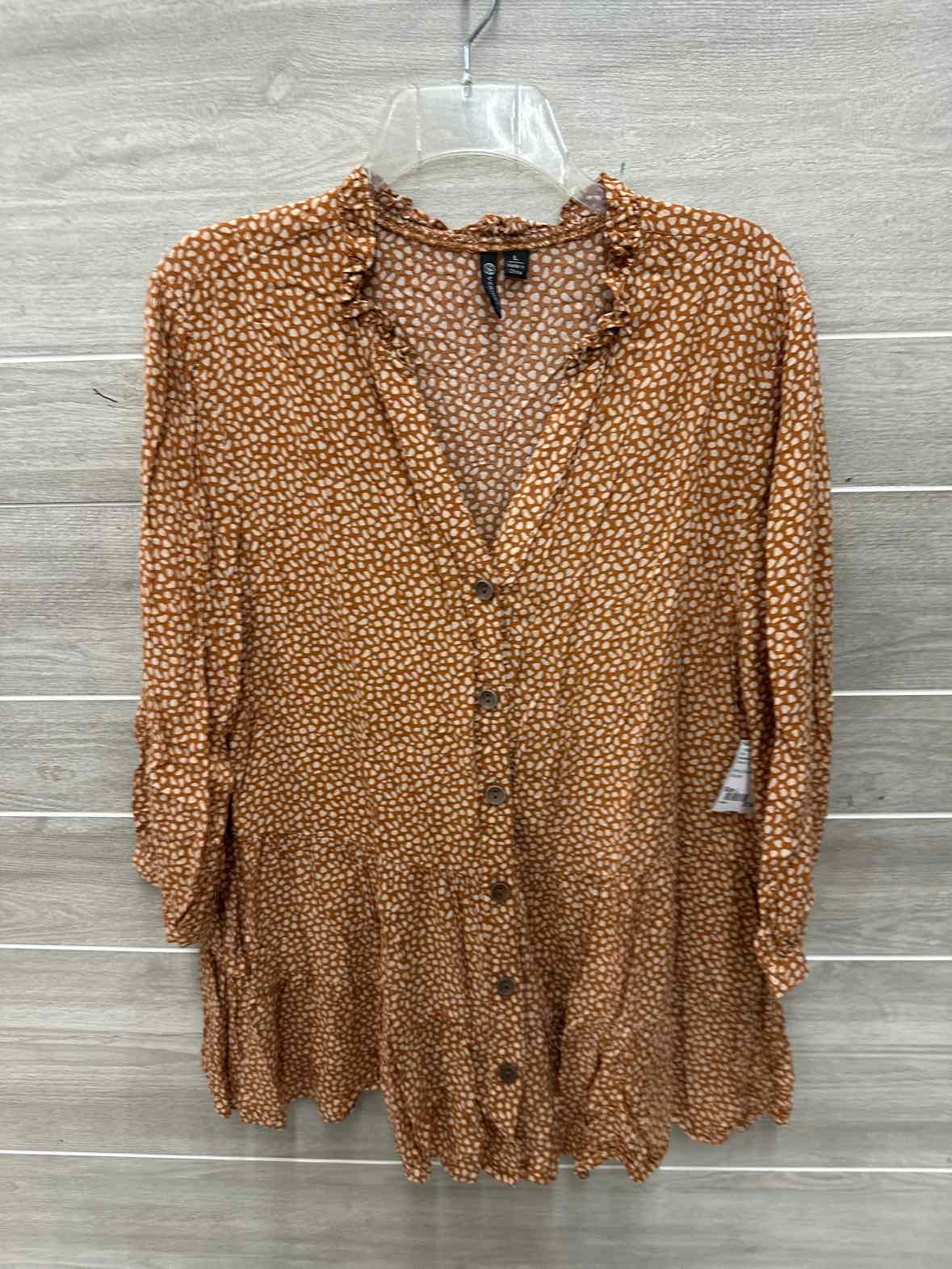Versona Size L Brown Womens Shirt