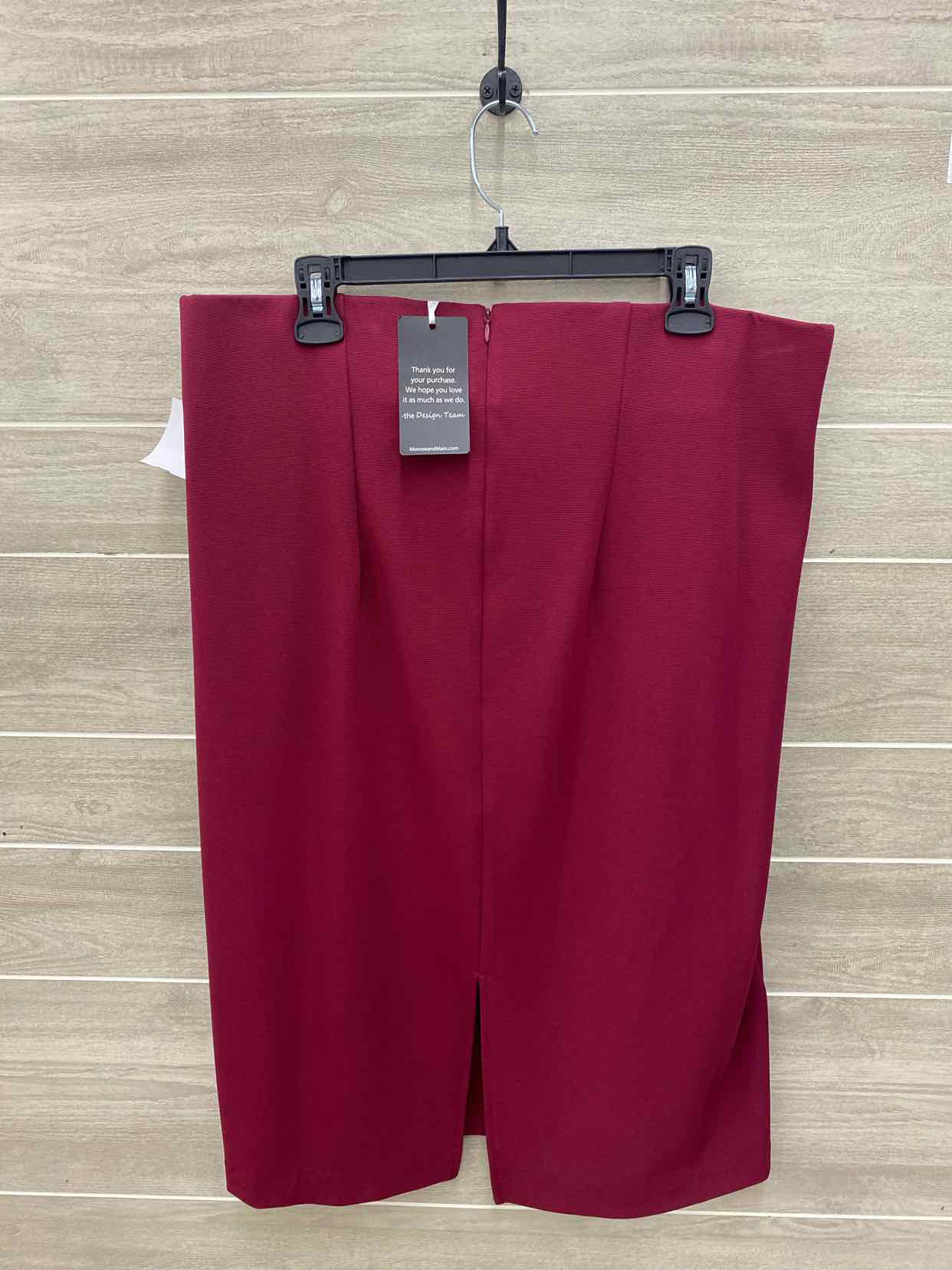 Monroe & Main Burgundy Womens Size 1X Skirt